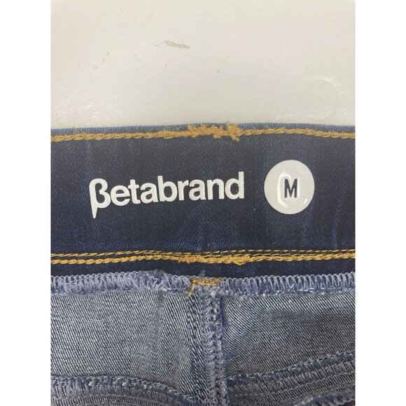 *Betabrand Denim Jean Pants Womens Size M Dark Wash Blue Pull On Yoga Straight - Picture 3 of 4